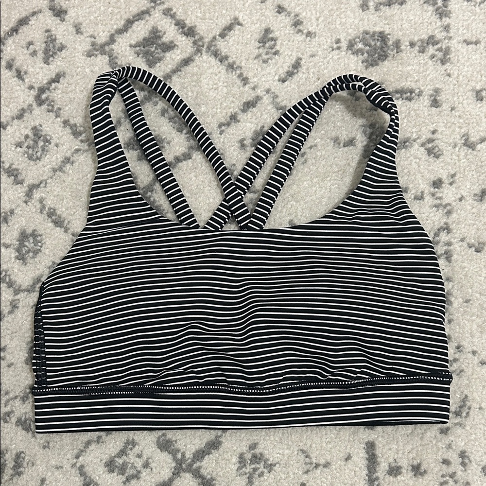 Lululemon Striped Black and White Women's Sports Bra Size 4